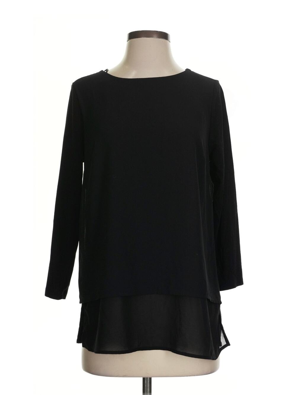 MICHAEL Michael Kors MultiLayer 3/4 Sleeved Black Polyester Tunic Shirt Sz. S
